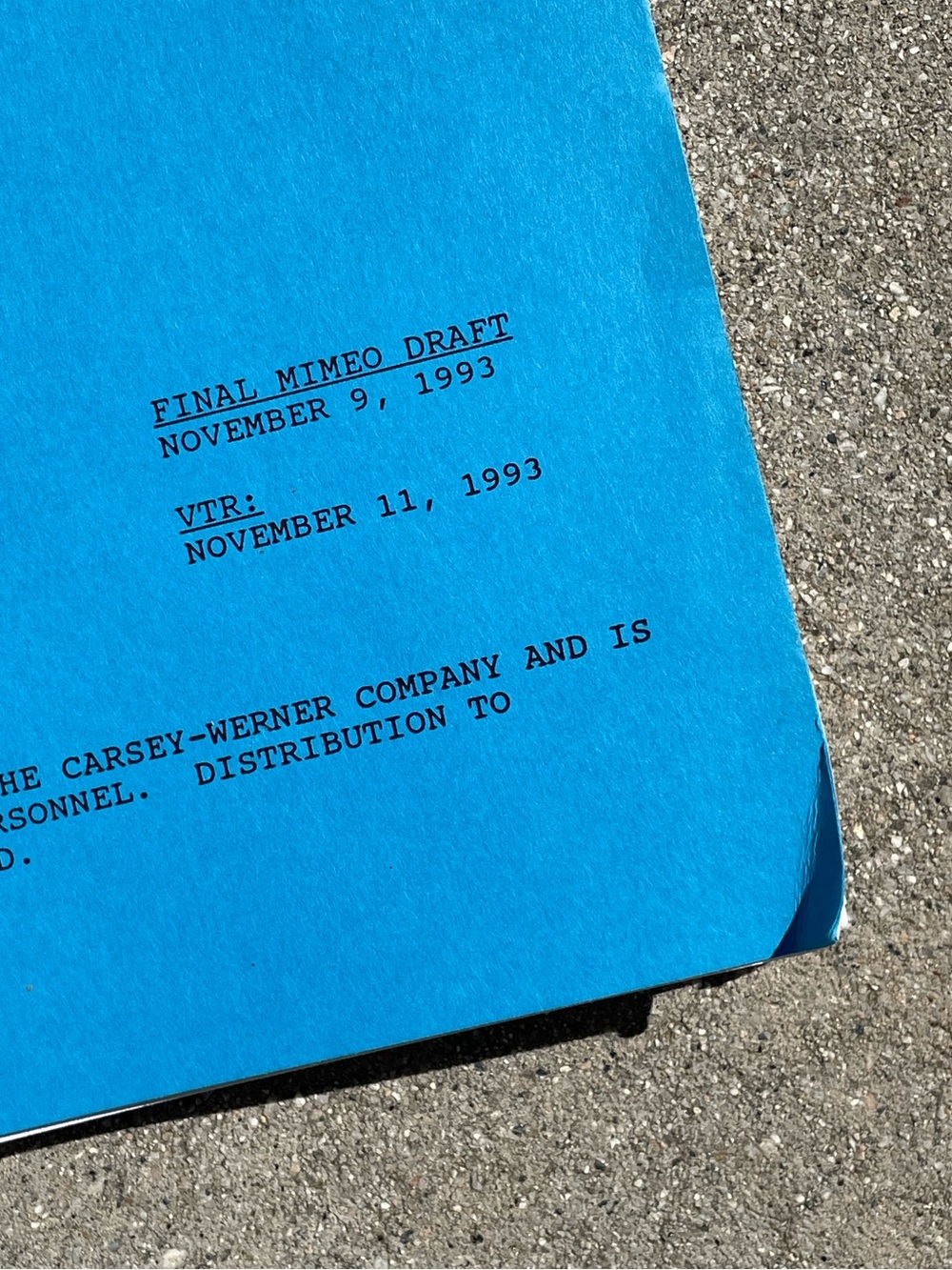 Roseanne Vtg 1993 Production Used Final Mimeo Draft Script The Drivers Seat View 6